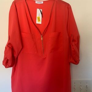 Calvin Klein roll tab blouse